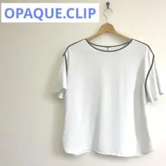 美品　OPAQUE.CLIP Lサイズ フリル袖 ホワイトシャツ 半袖