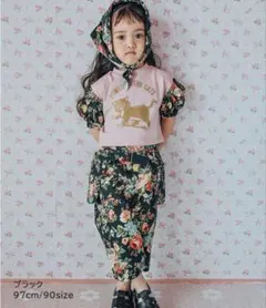 Markey's × softcheese ベルトポーチ付ロングパンツ 黒 80