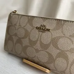美品 COACH 長財布 L字ファスナー