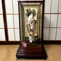 初正月 羽子板飾り押絵羽子板飾り 18号 まり飾り ガラスケース、台座付