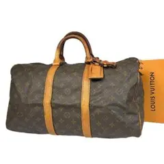 鑑定済　ルイヴィトン　キーポル45　モノグラム　ボストンバッグ　旅行かばん　茶色