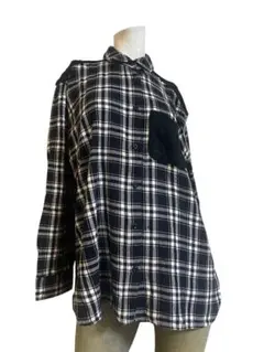 RCWB ニット切替チェックシャツ Y2K 平成 グランジ