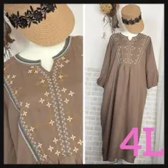 刺繍入りワンピース大きいサイズ