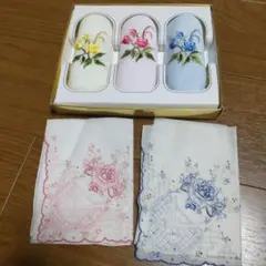 お値下げ 花 刺繍ハンカチ ５枚セット フラワー 小花