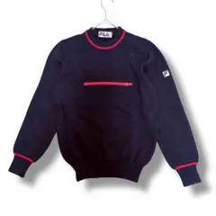FILA セーター 44サイズ　長袖ニット　フィラ　ネイビー　紺色　レディース