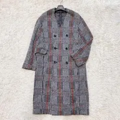 【美品】マカフィー トゥモローランド ノーカラーロングコート ウール 人気