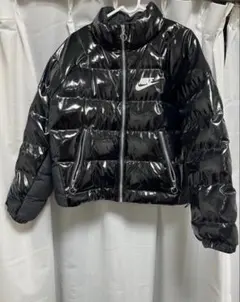 Nike ブラック 光沢　テカテカ　ダウンジャケット S
