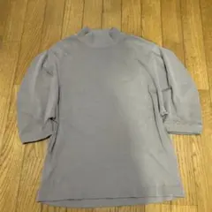 半袖パフスリーブハイネック薄ブラウン新品
