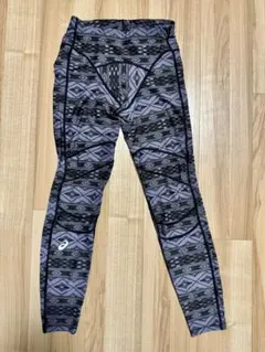 ASICS MOTIONMUSCLESUPPORT 幾何学模様 タイツ L ラン