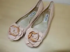 【美品】37 1/2 JIMMY CHOO フラットシューズ バレエシューズのサムネイル