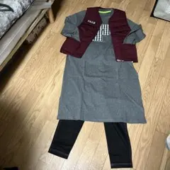 [新品]パーソンズPERSONSロングワンピース ギンガムチェックPロゴ