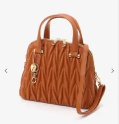 ブラウン キルティング ハンドバッグ