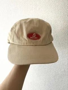 【90s】BAD BOY キャップ 刺繍ロゴ ベージュ NY購入のサムネイル
