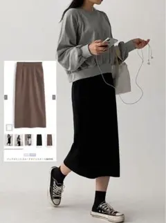 バックスリットスエードタイトスカート[dk928]