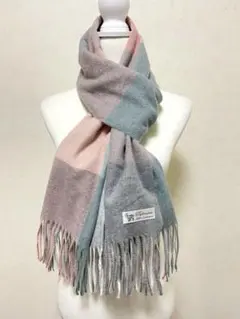 100%パシュミナカシミヤ 大判ストール／チェック柄/軽量•あたたかいショール4