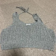 グレー リブ編み ビスチェ