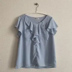MISCH MASCH ミッシュマッシュ フリル付きライトブルーシャツ Mサイズ