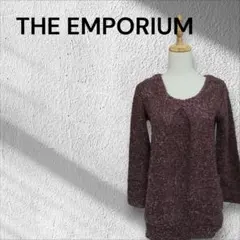 THE EMPORIUM ラメ混 ブークレニット プルオーバー M パープル