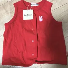 新品未使用　タグあり　HOT BISCUITS ベビーベスト S赤　ミキハウス