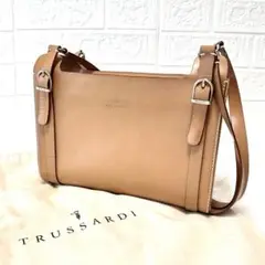 未使用級✨希少 TRUSSARDI ショルダーバッグ 本革 イタリア製 ベージュ