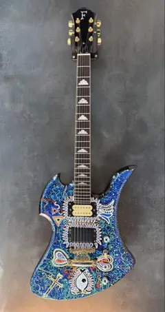 【良・美品】サイケペイント・hideモデル。モッキンバード。ソフトケース付属。 Yahoo!オークション - hideモデル サイケ柄モッキンバード Bロゴ