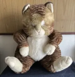 希少・昭和レトロ】オリエンタルトーイ 猫ぬいぐるみ 眠り目 茶トラ 約