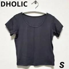 DHOLIC クロップシャツ　リブニット　Tシャツ　カットソー　半袖　新品のサムネイル
