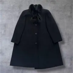 美品★カシミヤ混 ロングコート ブラック Fサイズ エレガント