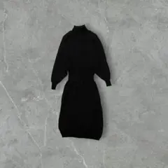 00's アーカイブ カジュアル ブラック ニット タートルネック ワンピース