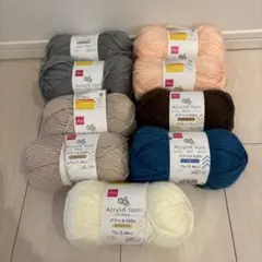 DAISO Acrylic Yarn アクリル毛糸 9玉セット