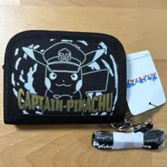 ポケモン　ラウンドウォレット　ブラック　PM-4182 キャプテンピカチュウ