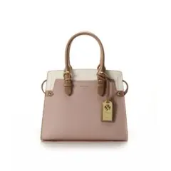 【＆chouette】バイカラー ベルトデザインハンドバッグ ピンク [美品]