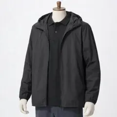 ユニクロ ポケッタブルUVカットパーカ 09 Black NANODESIGN