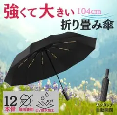 折り畳み傘 折りたたみ傘 晴雨兼用 12本骨 UVカット 自動開閉 大きい 撥水