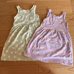 ノースリーブ ワンピース 2枚セット ハート リボン柄のサムネイル