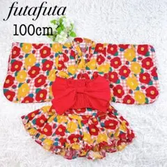 美品✨フタフタ 浴衣 甚平 セパレート 花柄 パンツ 100cm 女の子