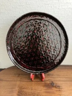 藍胎漆器　らんたい漆器　トレー お盆　丸盆　直径約28cm