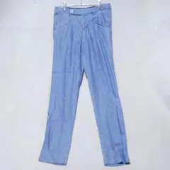 フェリシモ テンセル100% テーパードパンツ ライトブルー Lのサムネイル