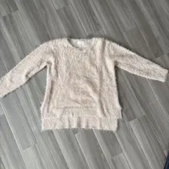 【actuel】ピンク　シャギー長袖ニット