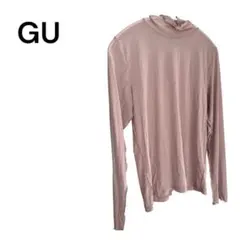 GU ジーユー M シアーハイネックT くすみピンク 長袖Tシャツ レイヤード