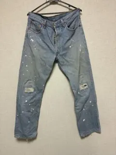 #古着 USA製Levi's 501 ペイント加工 デニムパンツ#ジーパン#レア