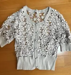 フィント お花レースカーディガン グレーのサムネイル
