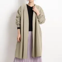 grove/グローブ☆ノーカラーコート カーキ M
