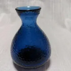 青色ガラス製徳利1個と猪口2 個セット