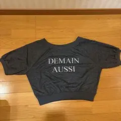 DEMAIN AUSSI ロゴ 半袖 カットソー グレー Fのサムネイル