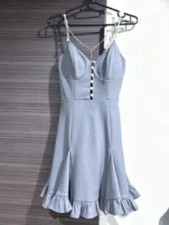 グレー フリル付きナイトドレス