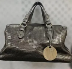【T】GIORGIO ARMANI パンチングレザー ハンドバッグ　247のサムネイル