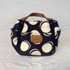 【Dakota】ダコタ ピット ドット柄 キャンバス トートバッグ ネイビーのサムネイル