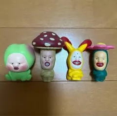 こびとづかん ガチャ　ソフビフィギュア４個セット