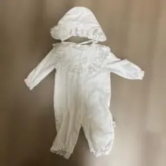 ホワイトレース付きベビードレス